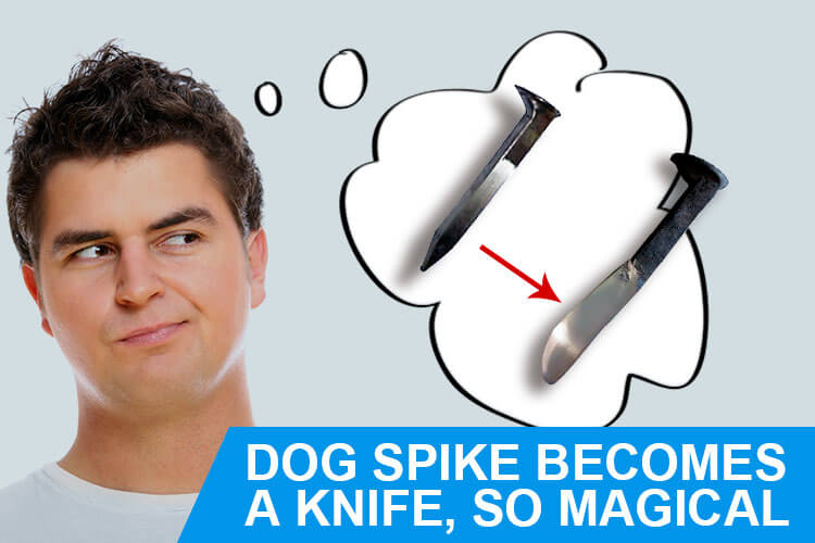 how to make railroad spike knife